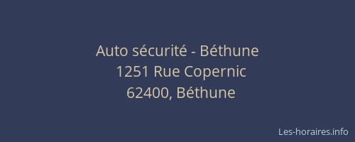 Auto sécurité - Béthune