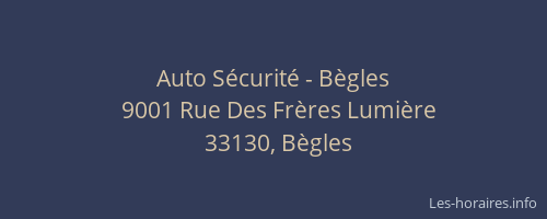 Auto S&eacute;curit&eacute; - B&egrave;gles