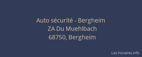 Auto sécurité - Bergheim