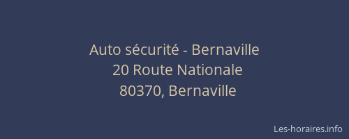 Auto sécurité - Bernaville