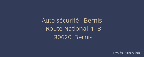 Auto sécurité - Bernis
