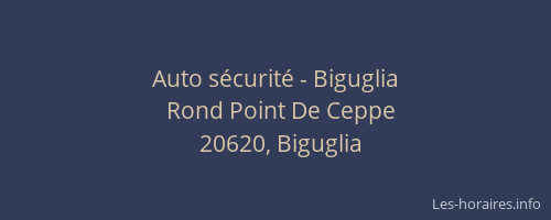 Auto sécurité - Biguglia