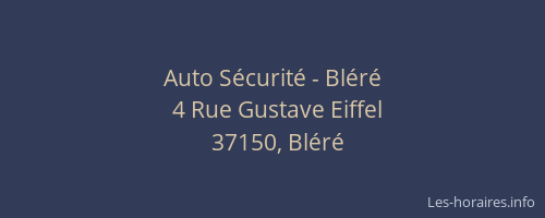 Auto Sécurité - Bléré