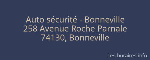 Auto s&eacute;curit&eacute; - Bonneville