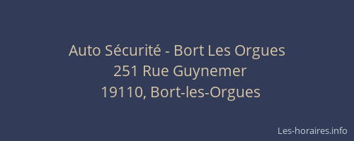 Auto S&eacute;curit&eacute; - Bort Les Orgues