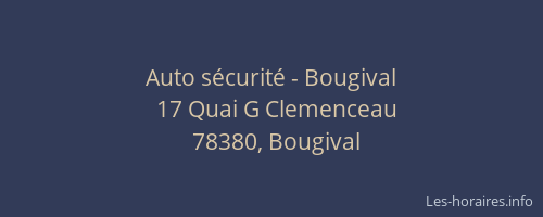 Auto sécurité - Bougival