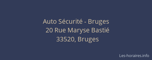 Auto S&eacute;curit&eacute; - Bruges