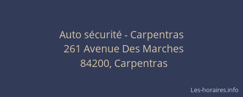 Auto sécurité - Carpentras