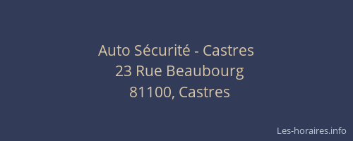 Auto S&eacute;curit&eacute; - Castres