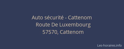 Auto s&eacute;curit&eacute; - Cattenom