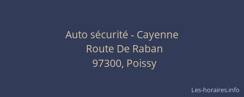 Auto sécurité - Cayenne