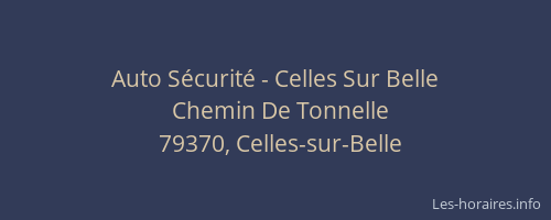 Auto S&eacute;curit&eacute; - Celles Sur Belle