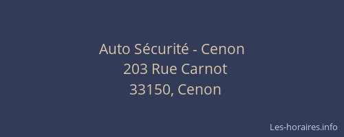 Auto S&eacute;curit&eacute; - Cenon