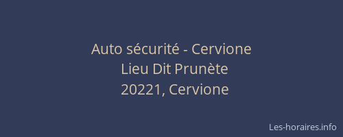 Auto s&eacute;curit&eacute; - Cervione