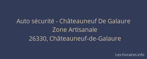 Auto sécurité - Châteauneuf De Galaure