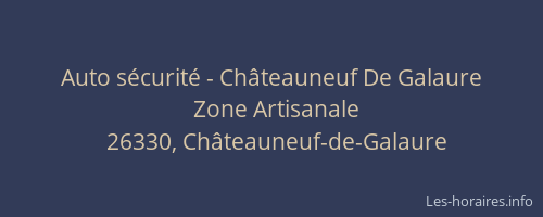 Auto s&eacute;curit&eacute; - Ch&acirc;teauneuf De Galaure