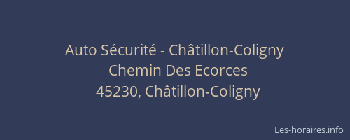 Auto Sécurité - Châtillon-Coligny