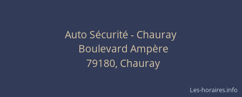 Auto Sécurité - Chauray