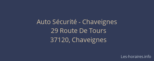 Auto S&eacute;curit&eacute; - Chaveignes