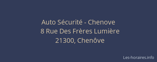 Auto S&eacute;curit&eacute; - Chenove