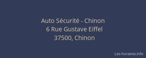 Auto S&eacute;curit&eacute; - Chinon