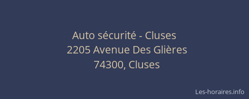 Auto s&eacute;curit&eacute; - Cluses