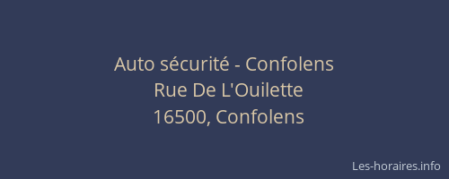 Auto s&eacute;curit&eacute; - Confolens