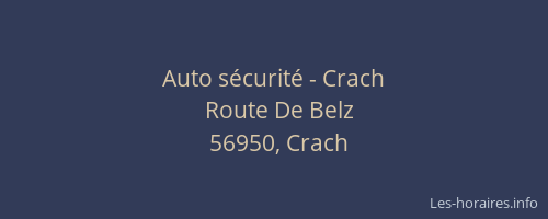Auto s&eacute;curit&eacute; - Crach