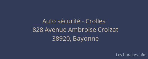 Auto s&eacute;curit&eacute; - Crolles