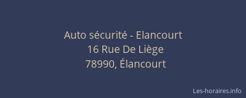 Auto sécurité - Elancourt