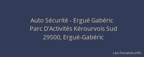 Auto S&eacute;curit&eacute; - Ergu&eacute; Gab&eacute;ric