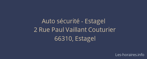 Auto s&eacute;curit&eacute; - Estagel