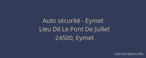 Auto sécurité - Eymet