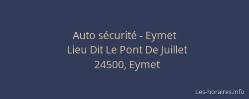 Auto s&eacute;curit&eacute; - Eymet