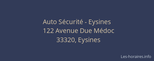 Auto S&eacute;curit&eacute; - Eysines