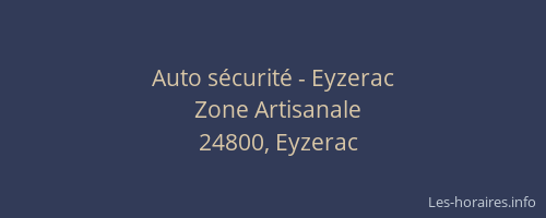 Auto sécurité - Eyzerac