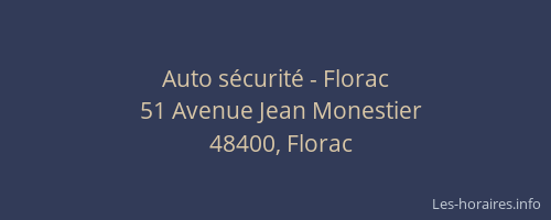 Auto sécurité - Florac