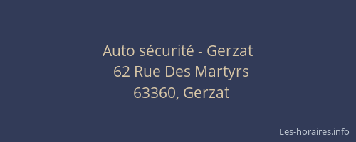 Auto s&eacute;curit&eacute; - Gerzat