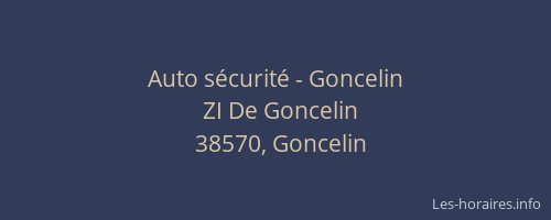 Auto sécurité - Goncelin