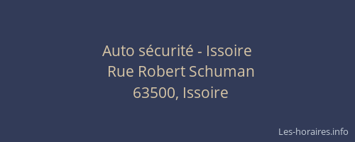 Auto s&eacute;curit&eacute; - Issoire