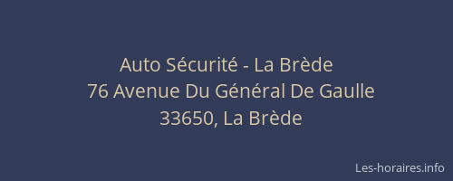 Auto Sécurité - La Brède
