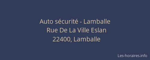 Auto s&eacute;curit&eacute; - Lamballe