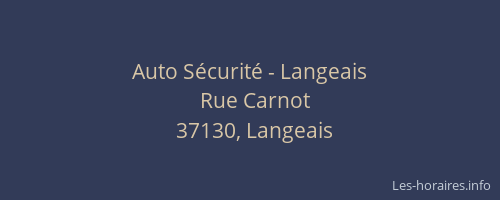 Auto Sécurité - Langeais