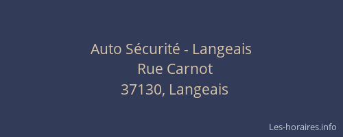Auto S&eacute;curit&eacute; - Langeais