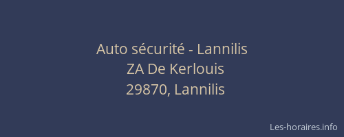 Auto sécurité - Lannilis