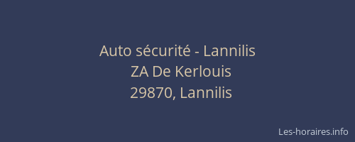 Auto s&eacute;curit&eacute; - Lannilis