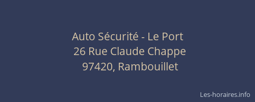 Auto S&eacute;curit&eacute; - Le Port
