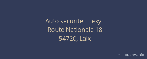 Auto sécurité - Lexy