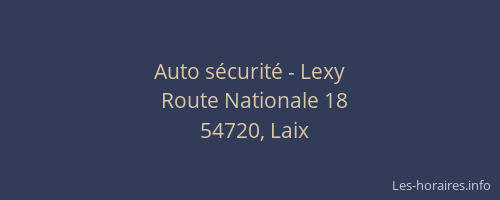 Auto s&eacute;curit&eacute; - Lexy