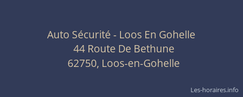 Auto S&eacute;curit&eacute; - Loos En Gohelle